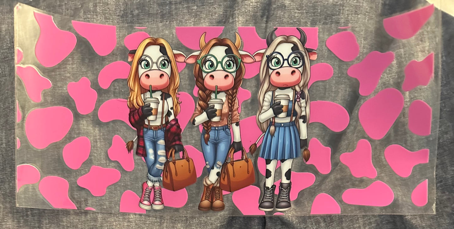 #153 Fashion Cows w/coffee