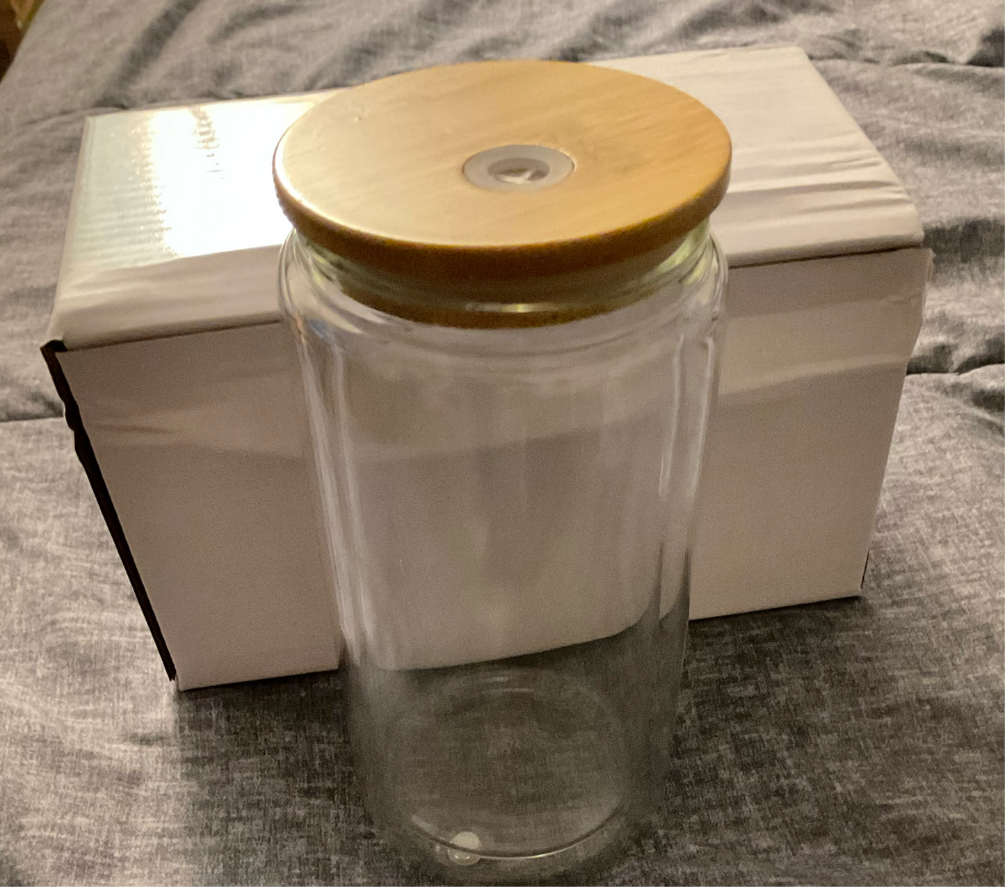 16 oz glass snow globe cup