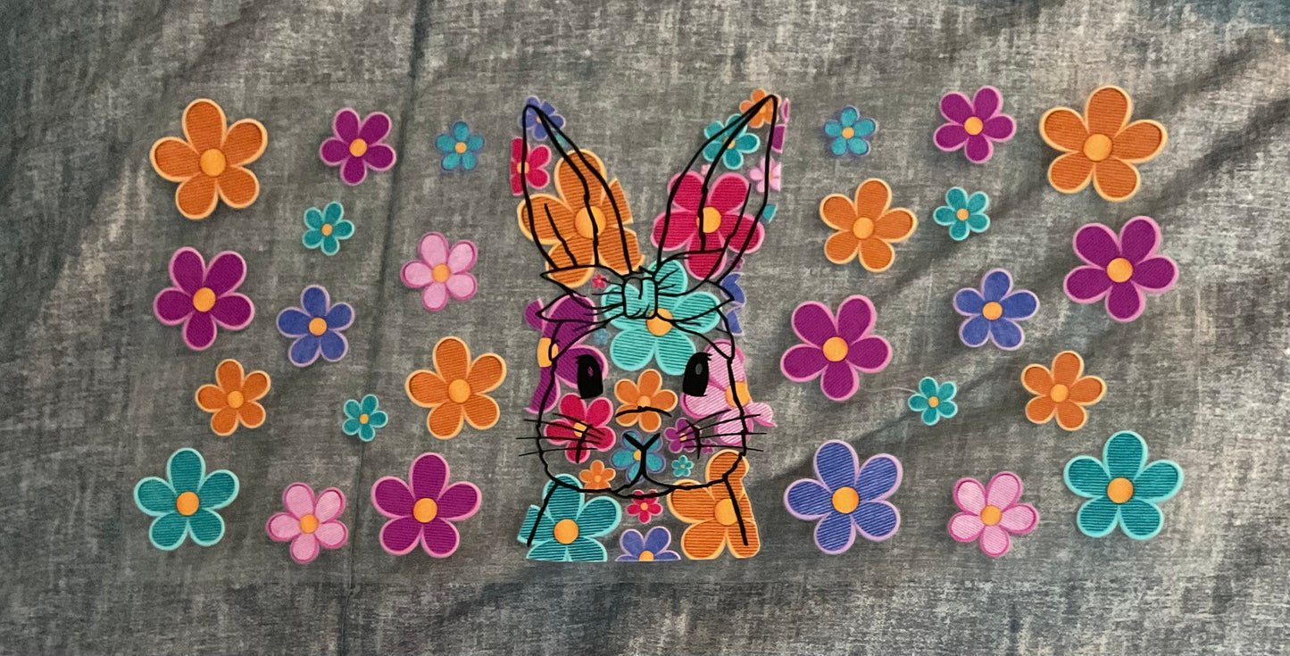 #144 Bunny rabbit w/ flowers