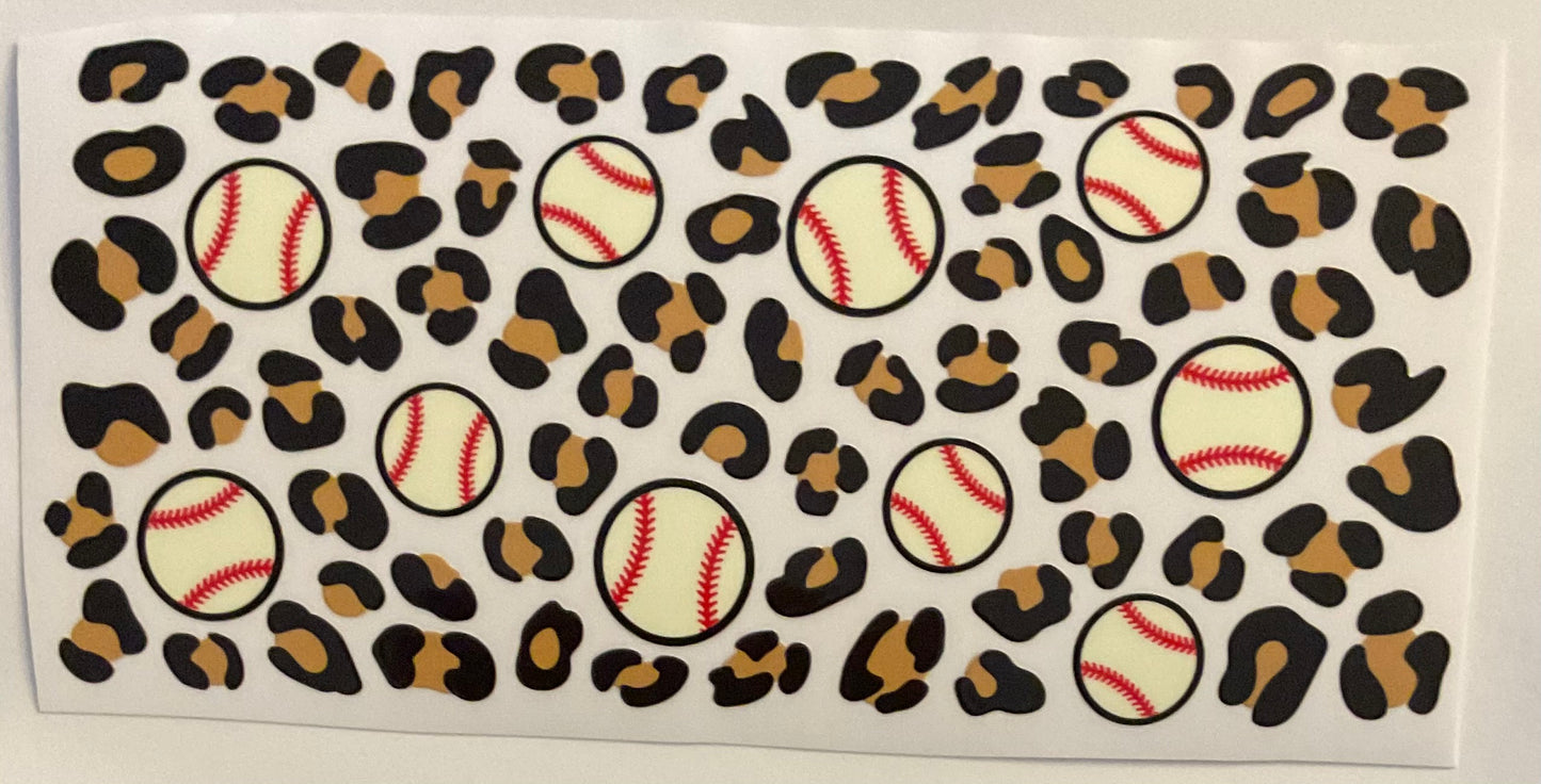 #177 Baseball leopard print