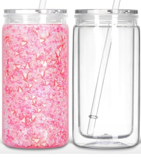 16 oz Acrylic Snow Globe Cup