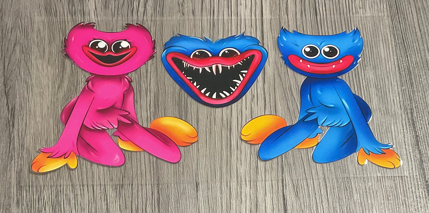 #44 Cartoon blue and pink monsters