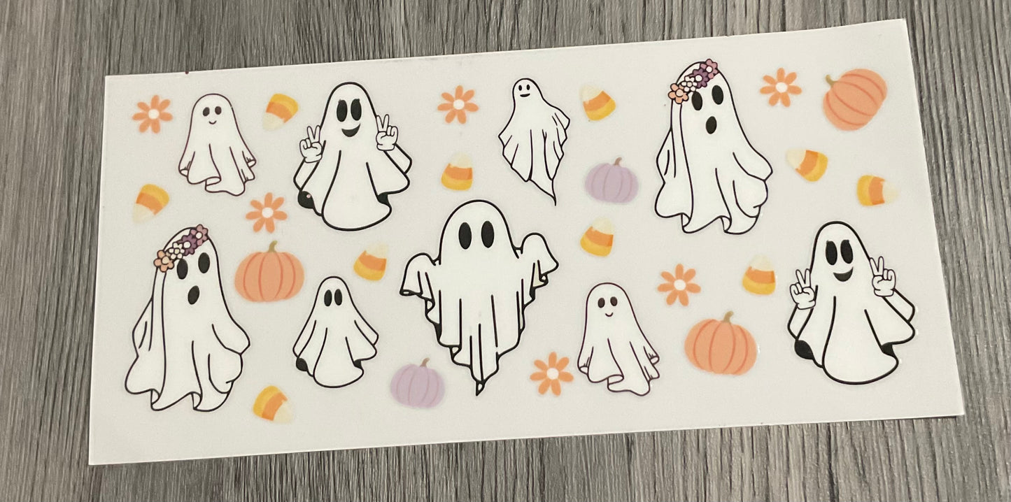 #383 Ghosts, pumpkins, candy corn, flowers