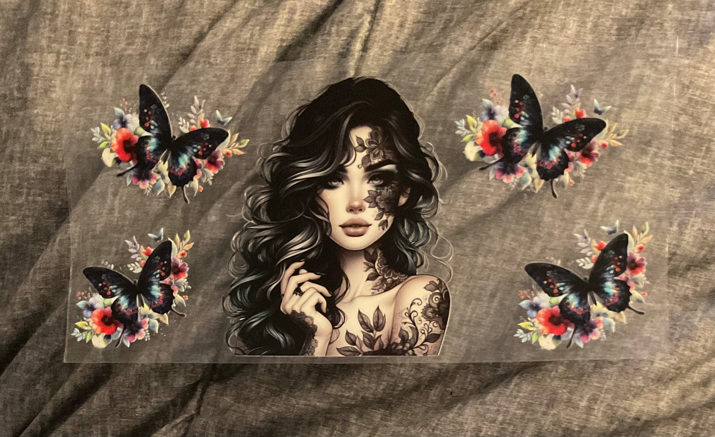 #166 Tattoo girl w/ butterflies