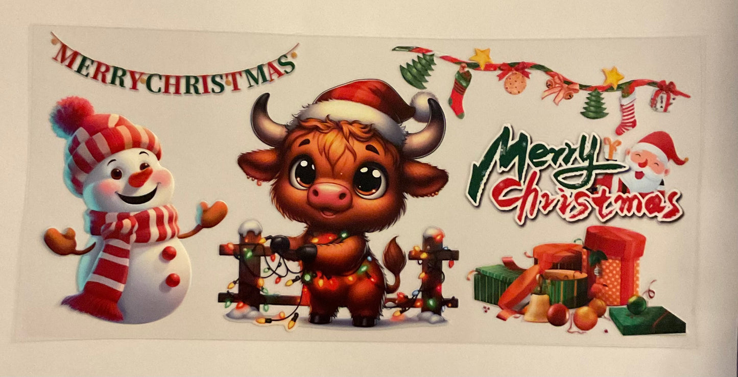 #275 Merry Christmas - highland cow